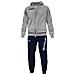 Tuta King Completo Di Giacca Con Zip Manica Lunga Con Cappuccio E Pantalone Colore Grigio / blu Taglia 2xl - Foto miniatura 1