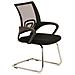 Sedia Cantilever con Braccioli Eureka I Sedia Visitatore Ufficio in Rete Traspirante I Sedia A Sbalzo per Sale Attesa E Conferenze Nero - Foto miniatura 1