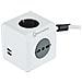 62045 Multipresa Cubo Powercube 4 Posti Con 2 Usb 2.1a, 2 Schuko + Spina Italiana, 2 Bivalenti 10/16 Italiane, Colore Bianco, Cavo 1.5m - Foto miniatura 1