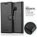Custodia Compatibile Con Huawei P8 Lite 2017 In Nero Carbone - Coperchio Protettiva Con Chiusura Magnetica, Funzione Stand E Tasca Per Le Carte - Foto miniatura 3