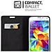 Custodia Compatibile Con Samsung Galaxy S5 / S5 Neo In Nero Di Notte - Coperchio Protettiva Con Chiusura Magnetica, Funzione Stand E Tasca Per Le Carte - Foto miniatura 4