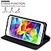 Custodia Compatibile Con Samsung Galaxy S5 / S5 Neo In Nero Di Notte - Coperchio Protettiva Con Chiusura Magnetica, Funzione Stand E Tasca Per Le Carte - Foto miniatura 6