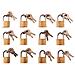 T0790 Brass Piccoli Lucchetti Con Chiavi Per I Bagagli Armadietti Cassette Armadi Borse Sportive Trasparente 12pc - Foto miniatura 1