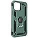 Cover Iphone 13 Mini Anti-urto Ibrida Anello Funzione Supporto Verde Scuro - Foto miniatura 3