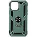 Cover Iphone 13 Mini Anti-urto Ibrida Anello Funzione Supporto Verde Scuro - Foto miniatura 1