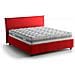 Letto Singolo Carola, Letto Contenitore Con Rivestimento In Tessuto, 100% Made In Italy, Apertura Laterale, Con Materasso Cm 80x190 Incluso, Rosso - Foto miniatura 3