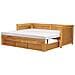 Letto Matrimoniale Con Contenitore Legno Chiaro 90/180 X 200 Cm Cahors - Foto miniatura 5