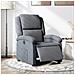 Poltrona Elettrica Reclinabile Grigio Scuro In Vera Pelle - Foto miniatura 1