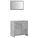 Mobile Da Bagno Con Specchio Grigio Cemento Legno Multistrato - Foto miniatura 2