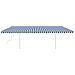 Lusso Casadino -  Tenda Da Sole Retrattile Manuale Con Pali 6x3,5 M Blu E Bianca - Foto miniatura 3