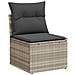 Set di divano da giardino a 8 pezzi con cuscini in rattan poliestere grigio chiaro,  Divano da giardino a 2 posti con cuscini in rattan poliestere grigio - Foto miniatura 5