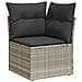 Set di divano da giardino a 8 pezzi con cuscini in rattan poliestere grigio chiaro,  Divano da giardino a 2 posti con cuscini in rattan poliestere grigio - Foto miniatura 7