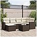 Set Divani da Giardino 7 pz con Cuscini Marrone in Polyrattan - Foto miniatura 2