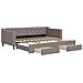 Divano Letto Estraibile con Cassetti Tortora 90x200 cm Tessuto - Foto miniatura 1