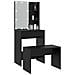 Set Tavolo da Toeletta con LED Nero in Legno Multistrato - Foto miniatura 4