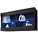Komodee Tivoli Horizontal 100 Vetrina Sospesa, Nero/nero, Illuminazione Led Blu, Larghezza 100 Cm X Altezza 50 Cm X Profondità 29 Cm, Per Soggiorno, Sala Da Pranzo - Foto miniatura 3