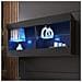 Komodee Tivoli Horizontal 100 Vetrina Sospesa, Nero/nero, Illuminazione Led Blu, Larghezza 100 Cm X Altezza 50 Cm X Profondità 29 Cm, Per Soggiorno, Sala Da Pranzo - Foto miniatura 1