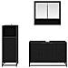 Set di mobili per il bagno 3 pcs Rovere Nero Legno multistrato - Foto miniatura 3