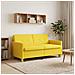 Divano Letto Estraibile Giallo Chiaro Tessuto - Foto miniatura 3