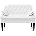 Loveseat con bottoni imbottiti Bianco 111 x 68 x 80 cm Tessuto - Foto miniatura 3