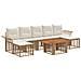 Set Divano da Giardino 8 pz Naturale e Bianco Crema polyrattan - Foto miniatura 1
