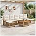 Set Divano da Giardino 8 pz Naturale e Bianco Crema polyrattan - Foto miniatura 8