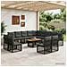 Set Divano da Giardino 14 pz Nero e Grigio scuro polyrattan - Foto miniatura 3