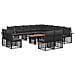 Set Divano da Giardino 14 pz Nero e Grigio scuro polyrattan - Foto miniatura 1