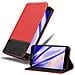 Custodia Compatibile Con Samsung Galaxy S7 Edge In Rosso Nero - Coperchio Protettiva Con Chiusura Magnetica, Funzione Stand E Tasca Per Le Carte - Foto miniatura 1