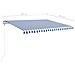 Tenda Automatica con Sensore Vento e LED 400x350 cm Blu Bianca - Foto miniatura 8