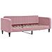 Divano Letto Estraibile Con Cassetti Rosa 80x200 Cm Velluto - Foto miniatura 2