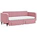 Divano Letto Estraibile Con Cassetti Rosa 80x200 Cm Velluto - Foto miniatura 6
