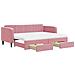 Divano Letto Estraibile Con Cassetti Rosa 80x200 Cm Velluto - Foto miniatura 1
