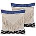 Set Di 2 Cuscini Sofca Cotone 45 X 45 Cm Beige Trama Geometrica - Foto miniatura 9