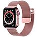 Cinturino Per Apple Watch 42/44/45mm Acciaio Inox Stile Milanese, Rosa - Foto miniatura 4