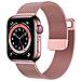Cinturino Per Apple Watch 42/44/45mm Acciaio Inox Stile Milanese, Rosa - Foto miniatura 1