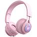 Cuffie Bluetooth 5.0 Con Retroilluminazione Led Modello Rabbix, Rosa - Foto miniatura 1