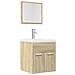Set Mobili Da Bagno 2 Pz Rovere Sonoma In Legno Multistrato - Foto miniatura 7