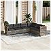 Set Divano da Giardino 6 pz con Cuscini Grigio in Polyrattan - Foto miniatura 2