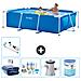 Piscina Fuori Terra - Rettangolo - 260x160x65 Cm - Blu - Include Accessori Coordinati A81 - Foto miniatura 1