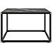 Tavolino Da Salotto Nero Con Vetro Marmo Nero 60x60x35 Cm - Foto miniatura 1