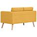 Divano A 2 Posti In Tessuto Giallo - Foto miniatura 3