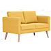 Divano A 2 Posti In Tessuto Giallo - Foto miniatura 7