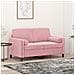 Divano a 2 Posti con Cuscini Rosa 120 cm in Velluto - Foto miniatura 2