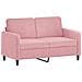 Divano a 2 Posti con Cuscini Rosa 120 cm in Velluto - Foto miniatura 4