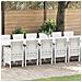 Set Pranzo Giardino 17 Pezzi con Cuscini Bianco Polyrattan, Tavolo Giardino  Bianco 250x100x73 cm Polyrattan, Tavolo Giardino  Bianco 150x100x73 cm Polyrattan, Sedie Giardino  con Cuscini 4 pezzi Bianco Polyrattan - Foto miniatura 2