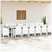 Set Pranzo Giardino 17 Pezzi con Cuscini Bianco Polyrattan, Tavolo Giardino  Bianco 250x100x73 cm Polyrattan, Tavolo Giardino  Bianco 150x100x73 cm Polyrattan, Sedie Giardino  con Cuscini 4 pezzi Bianco Polyrattan - Foto miniatura 3