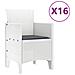 Set Pranzo Giardino 17 Pezzi con Cuscini Bianco Polyrattan, Tavolo Giardino  Bianco 250x100x73 cm Polyrattan, Tavolo Giardino  Bianco 150x100x73 cm Polyrattan, Sedie Giardino  con Cuscini 4 pezzi Bianco Polyrattan - Foto miniatura 5