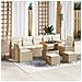 Set di divani da giardino da 10 pezzi con cuscini beige in polyrattan e acacia, Divano da giardino a 2 posti con spazio di stoccaggio e cuscini beige in polyrattan, Set da pranzo da giardino da 3 pezzi con cuscini beige in polyrattan e acacia - Foto miniatura 2