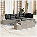 Set Divano da Giardino 9 Pezzi con Cuscini Grigio Polyrattan - Foto miniatura 2